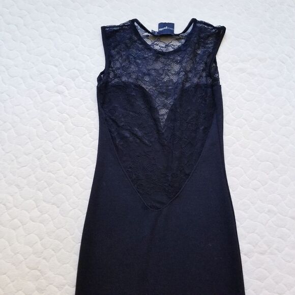 ASOS little black dress lace plunging back neck 2 - Picture 2 of 11